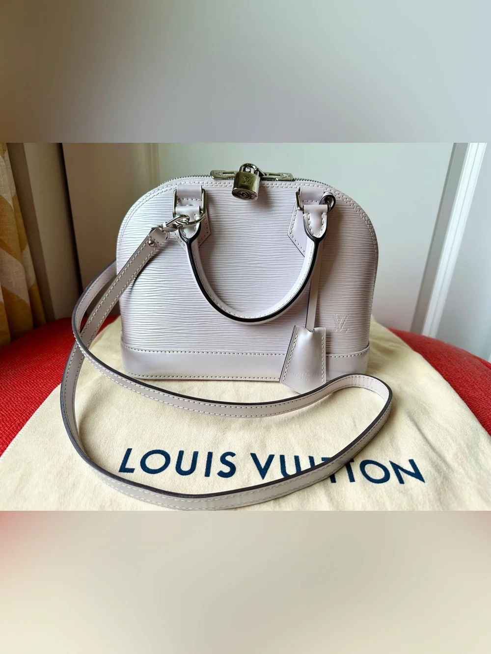 Louis Vuitton Alma BB Crossbody Bag in Lavender Epi Leather
